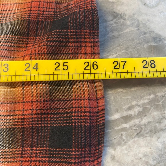 Tailor Vintage Mens Maple Lodge Plaid Performance Stretch Flannel Shirt Orange S - Picture 9 of 10
